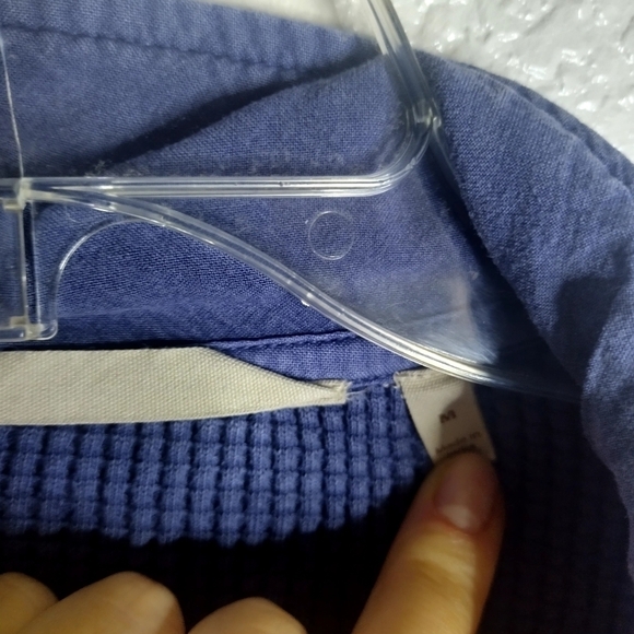 Soft surroundings waffle knit oversized button down shirt sz M - Picture 5 of 7